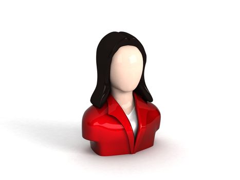 isolated three dimensional character of businesswoman