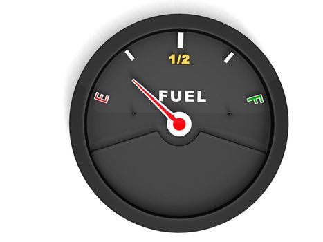 three dimensional circular fuel meter