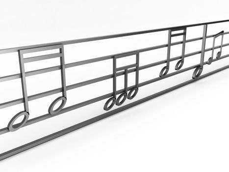 three dimensional musical notes graph