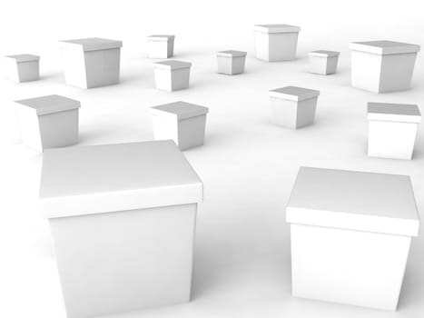 isolated three dimensional white boxes
