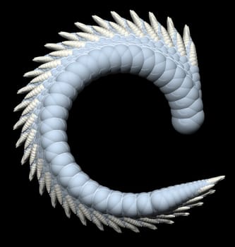 Abstract organic form on black background - 3d illustration