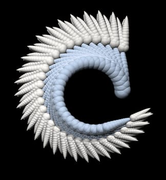 Abstract organic form on black background - 3d illustration