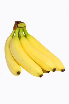 A bunch of ripe bananas - isolated on white background