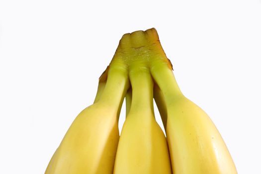 Close up of a bunch of bananas -isolated on white background