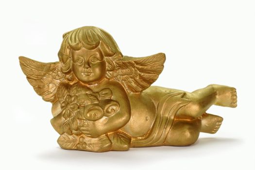 
Decorativ golden angel on bright  background