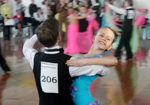   KIEV, UKRAINE - MAY 10: Couple dancing during the 9th International Open Dance Sport festival Kaleydoskop-2007 on May 10, 2007 in Kiev, Ukraine                               