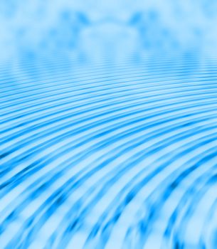 elegant abstract blue ripples over cloudy background

