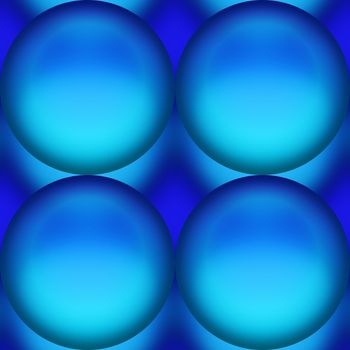 four big blue marbles for use as design elements or web buttons, will also tile seamlessly to make a pattern
