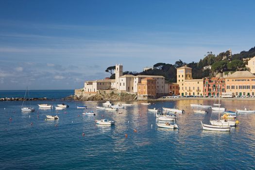 Silence bay in Sestri Levante, famous small town in Liguria, Italy