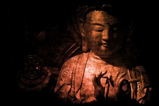 Chinese Temple Abstract Background Wallpaper in Color Tones