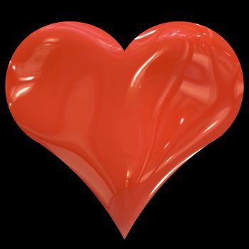 huge red heart over black