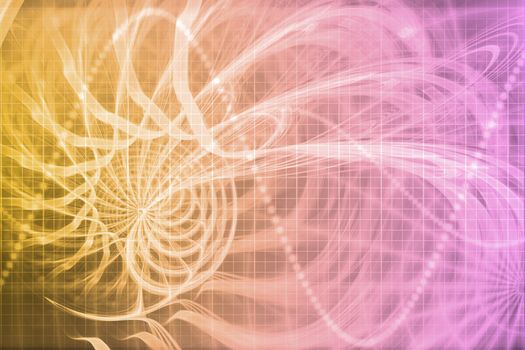 Alien Portal Abstract Background With Futuristic Data Grid
