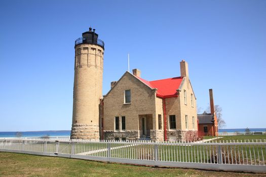 Bright sunny morning for Lake Huron light