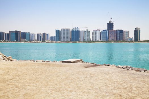 Image of Abu Dhabi skyline, United Arab Emirates.
