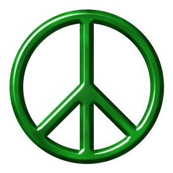Ecological peace symbol isolated in white
