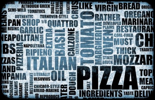 Pizza Menu as Concept Background with Toppings