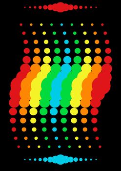 halftone  rainbow dots pattern