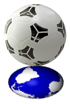 A ball for football (soccer) with reflection of the world