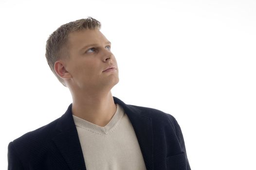 portrait of handsome man with white background