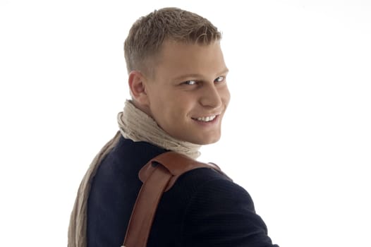 portrait of smiling young male on an isolated white background