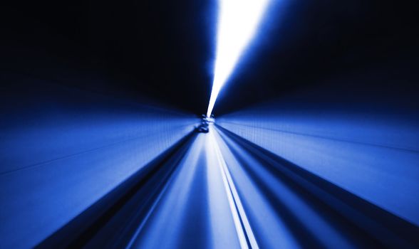 highway tunnel , motion blured