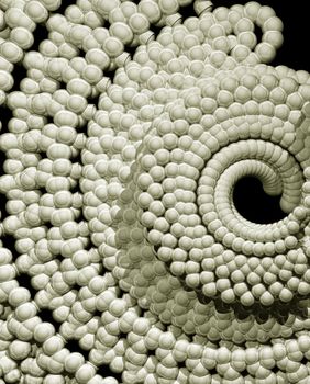Abstract organic form on black background - 3d illustration