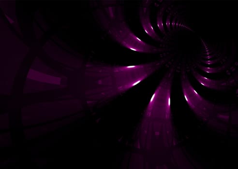 Abstract space tunnel in magenta dissapearing into darkness