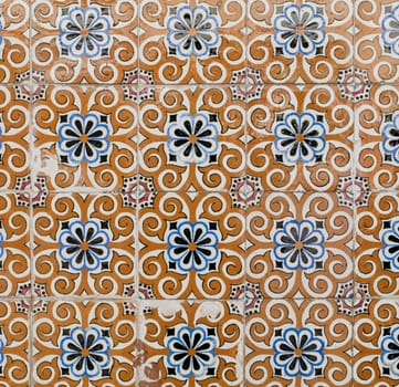 Detail of Portuguese glazed tiles.