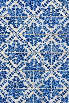 Detail of Portuguese glazed tiles.