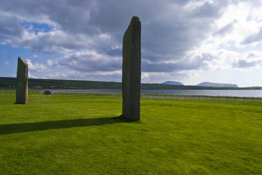 ancient stone circle on Orkney mainland, Scotland