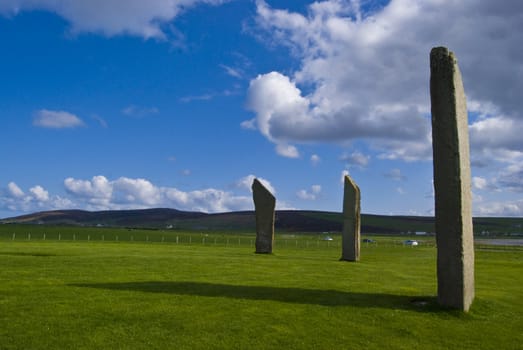 ancient stone circle on Orkney mainland, Scotland