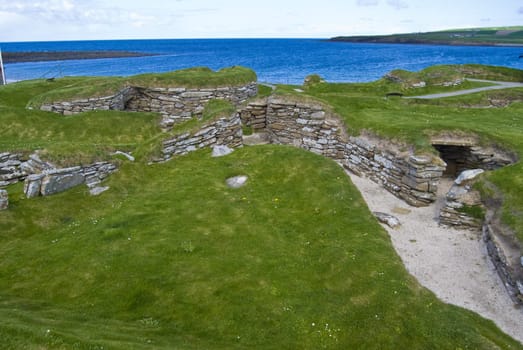 stone age village Skara Brae on Orkney, Scotland