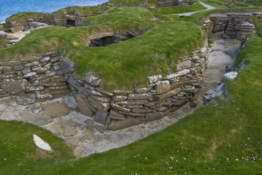 stone age village Skara Brae on Orkney, Scotland