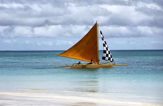 Sailing boats at an open ocean