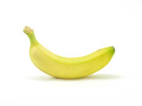 single ripe dessert banana on white background      