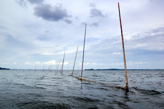 Fishing net on the Sniardwy lake (the bigest lake in Poland).