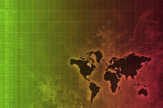 Corporate Worldwide Growth Abstract Background With Map 
