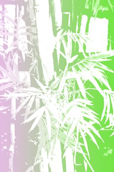 Bamboo Asian Abstract Background Wallpaper in Illustration Form
