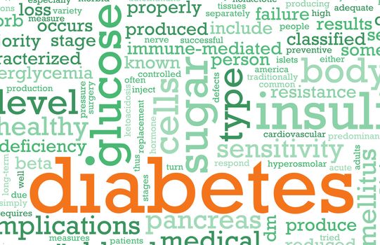 Diabetes Illness Concept with a Terminology Art
