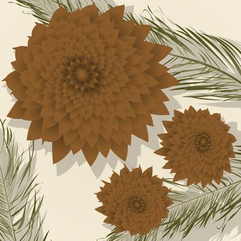 Pine cones and needles background
