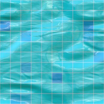 blue ceramic tiles submerged under water, seamlessly tillable