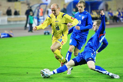 KYIV, UKRAINE - OCTOBER 17: match between Ukraine's and Faroe Islands national football teams on October 17, 2007 in Kyiv, Ukraine