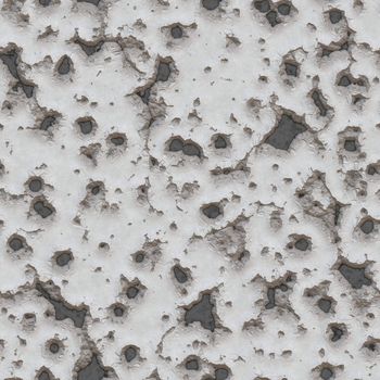 worn out wall with bullet holes, will tile seamlessly