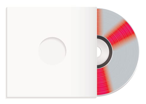 Silver shiny silver cd with white paper case