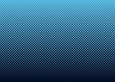 Seamless halftone dot pattern background with blue 