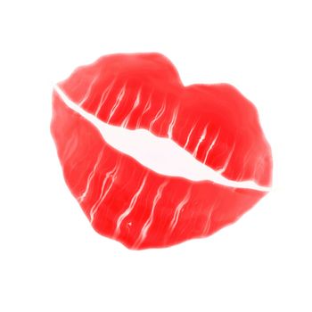 red lips, isolated over white