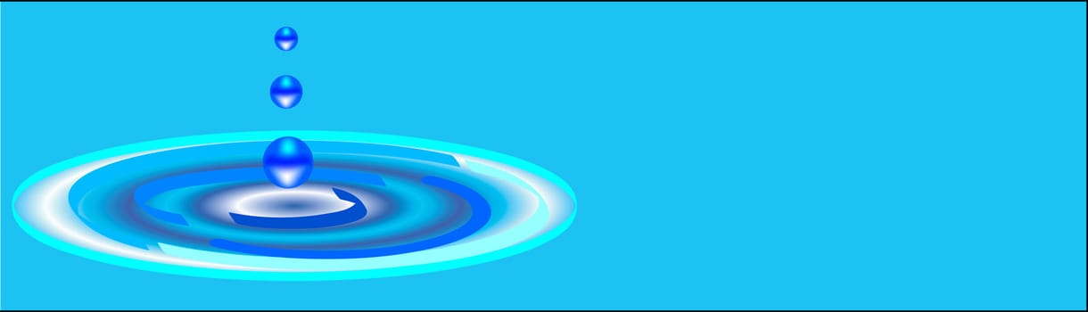 water ripples banner with drops