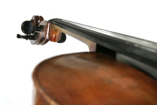 A cello isolated on white