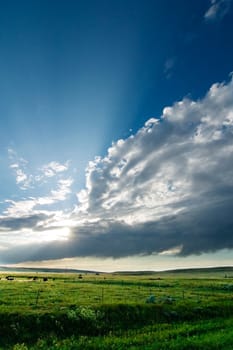 Prairie Lanscape with a vivid sky