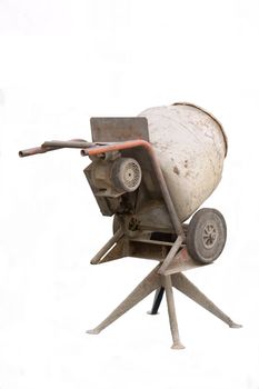 an isolated well used cement mixer.